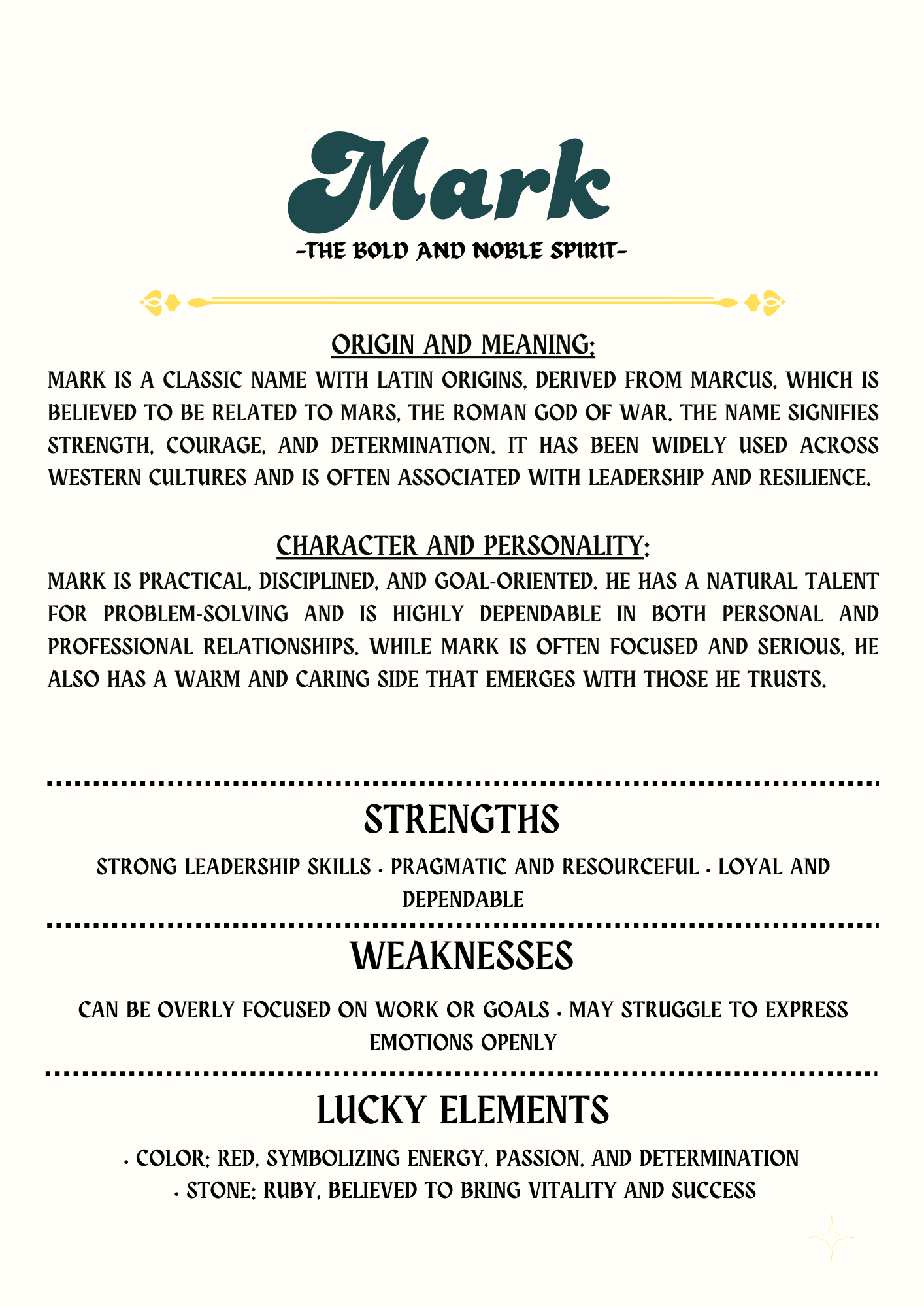 La Storia del Nome in Cornice